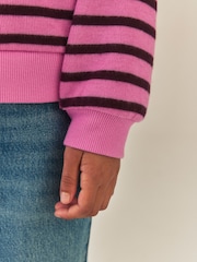 Pink Stripe Oversized Cosy Rib Sweatshirt (3-16yrs) - Image 4 of 8