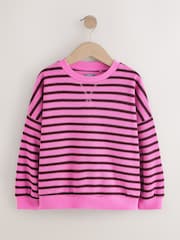 Pink Stripe Oversized Cosy Rib Sweatshirt (3-16yrs) - Image 5 of 8