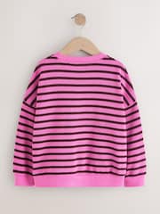 Pink Stripe Oversized Cosy Rib Sweatshirt (3-16yrs) - Image 6 of 8