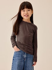 Chocolate Brown Supersoft Long Sleeve Top (3-16yrs) - Image 1 of 3