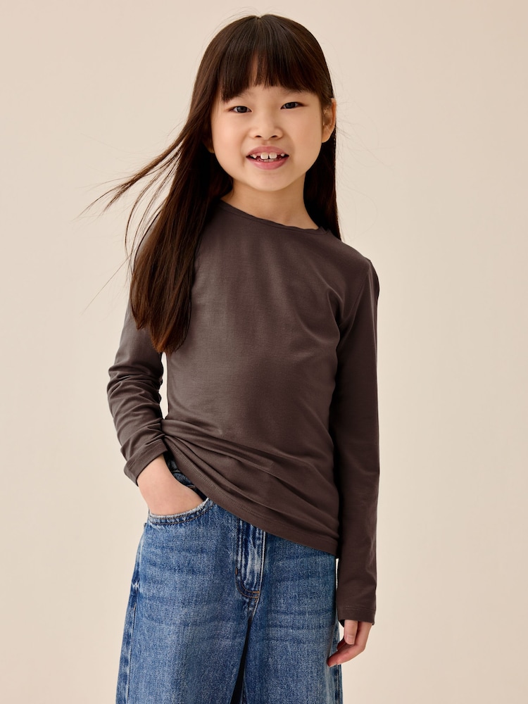 Chocolate Brown Supersoft Long Sleeve Top (3-16yrs) - Image 1 of 3