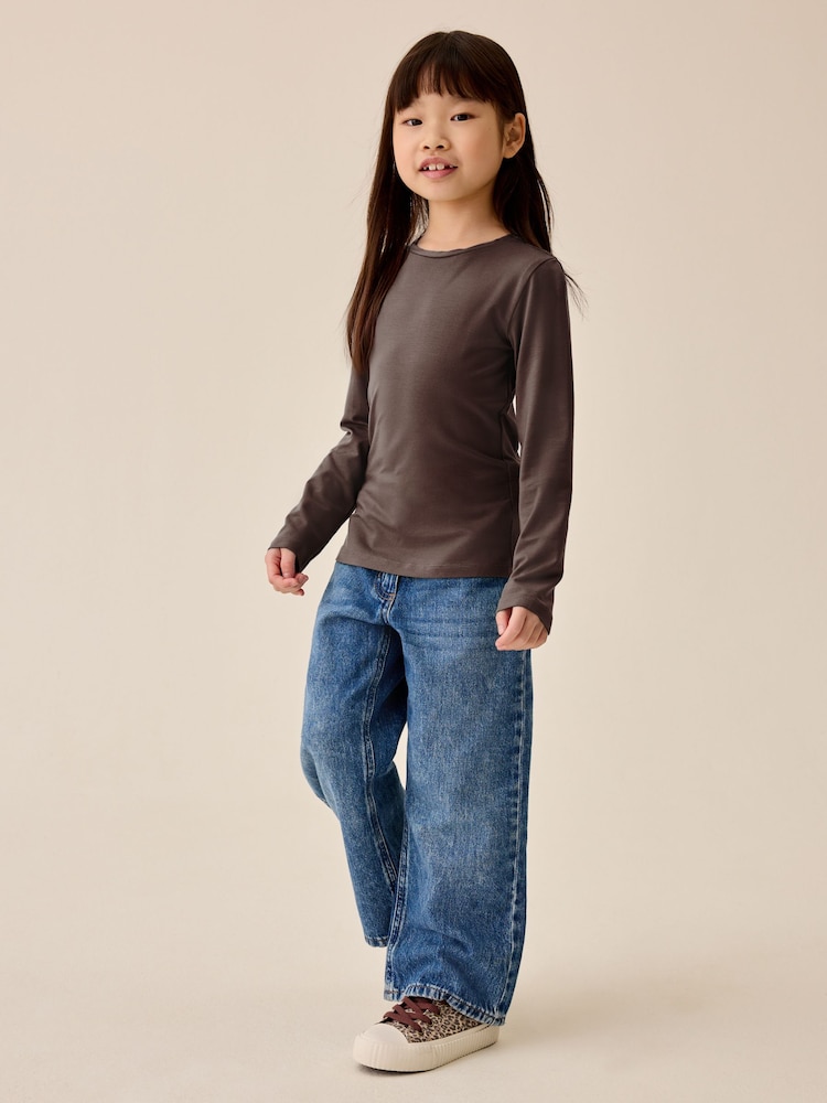 Chocolate Brown Supersoft Long Sleeve Top (3-16yrs) - Image 2 of 3