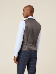 Skopes Blue Meredith Suit Waistcoat Windowpane Check - Image 3 of 5