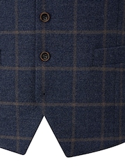 Skopes Blue Meredith Suit Waistcoat Windowpane Check - Image 5 of 5