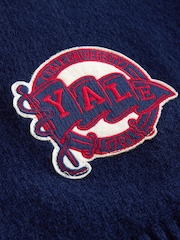 Navy Blue Relaxed Fit Collegiate Badge Detail Cardigan - Image 3 of 4