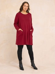 Evans Red Drape Pocket Tunic - Image 3 of 5