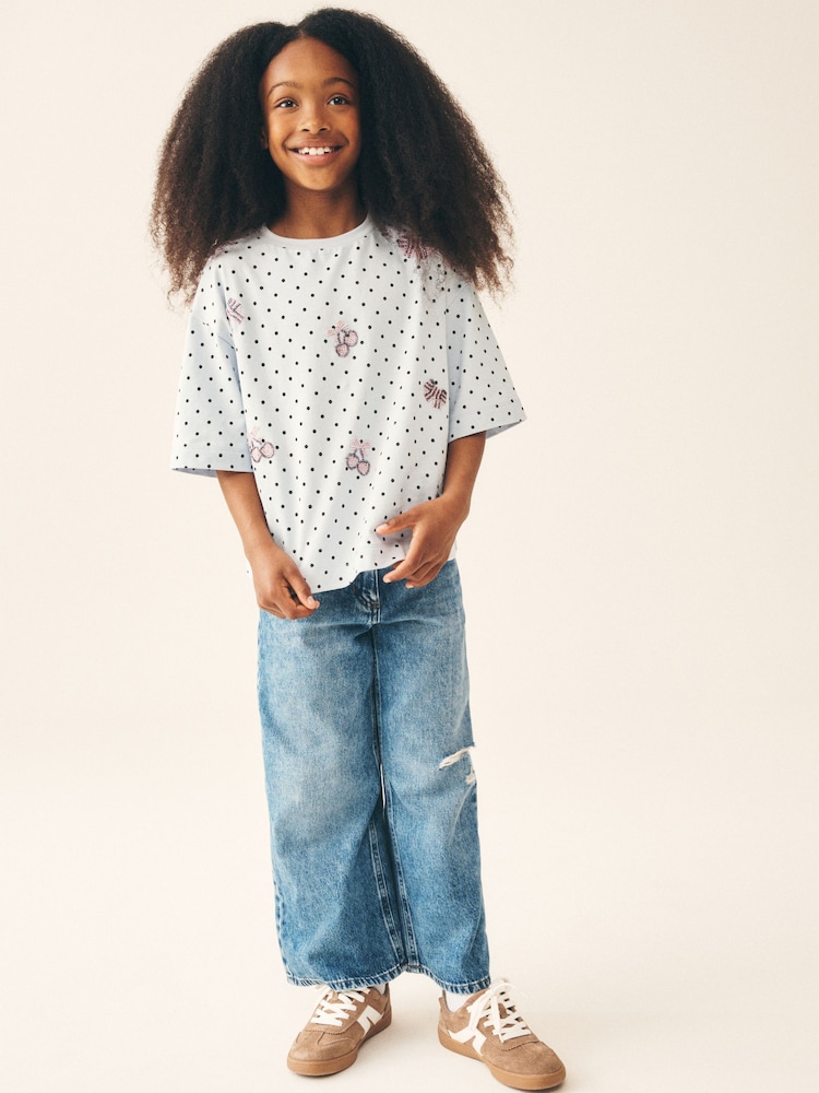 Blue Beaded T-Shirt (3-16yrs) - Image 2 of 8 Blue Beaded T-Shirt (3-16yrs) - Image 2 of 8