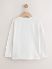 Blanco - Top de manga larga con lentejuelas en forma de corazón (3-16años) - Imagen 3 de 5
