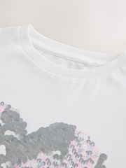 Blanco - Top de manga larga con lentejuelas en forma de corazón (3-16años) - Imagen 5 de 5