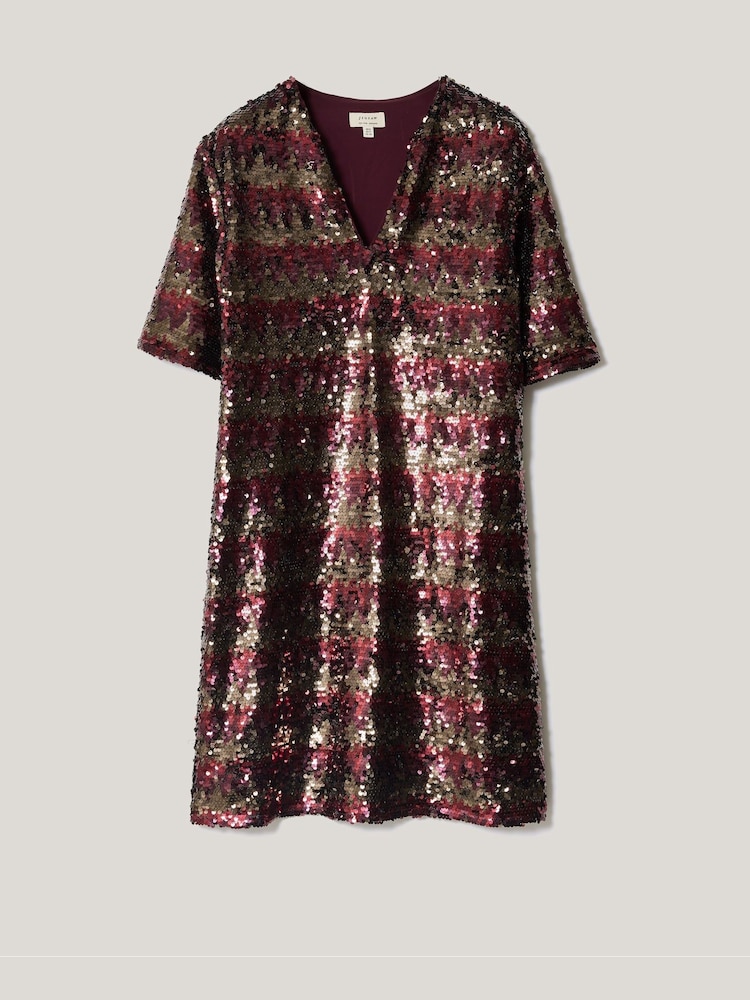 Jigsaw Pink Stripe Sequin Mini Dress - Image 5 of 5 Jigsaw Pink Stripe Sequin Mini Dress - Image 5 of 5