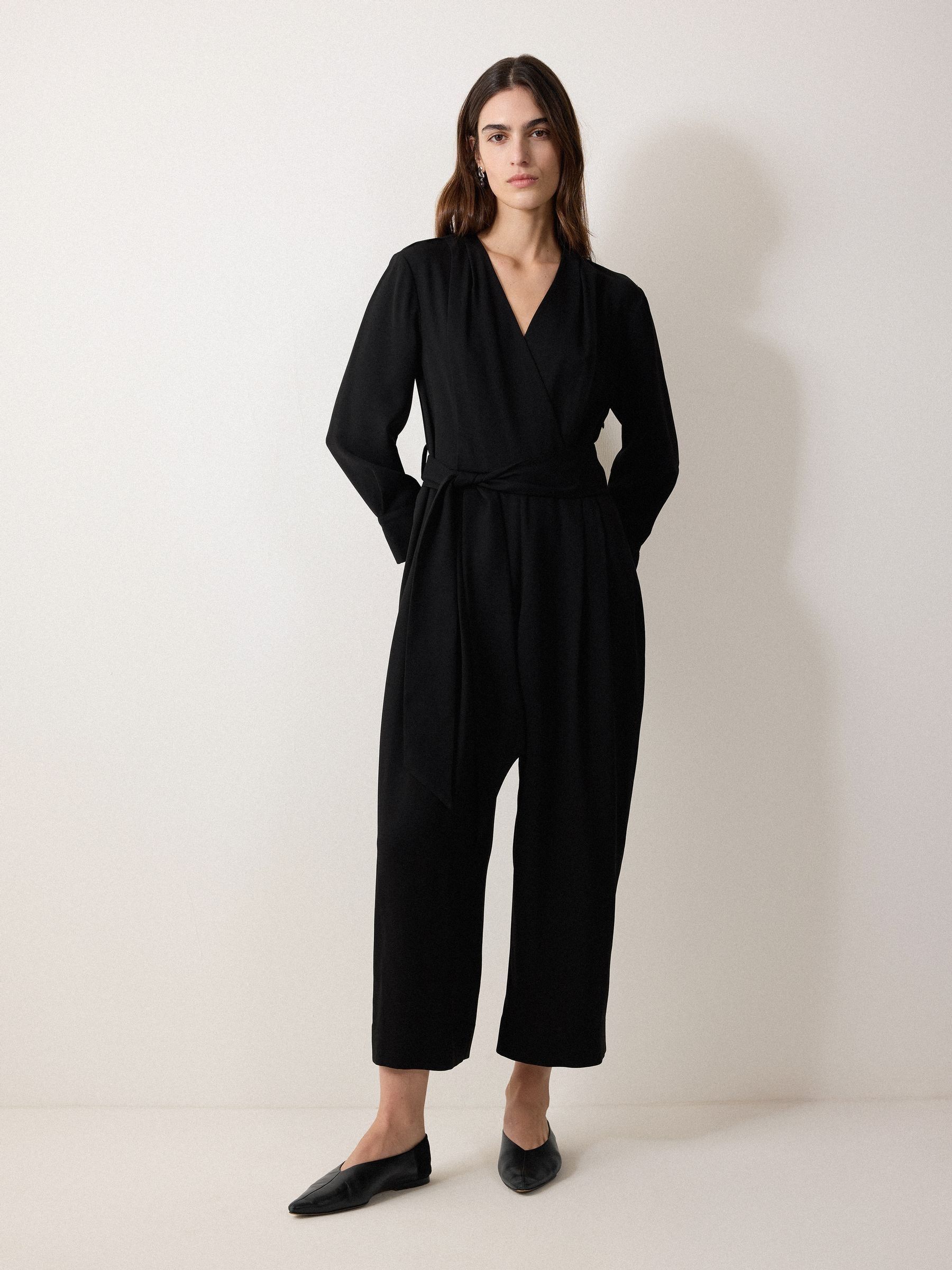 Buy Jigsaw Black Crepe Wrap Front Jumpsuit from Next USA