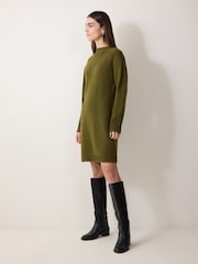 Jigsaw Green Knitted Mini Jumper Dress - Image 3 of 6