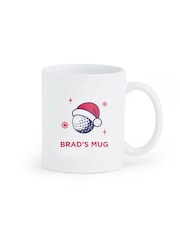 Personalised Christmas Santa Hat Mug by My American Golf - Image 1 of 4