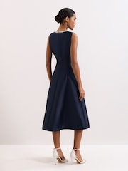 Phase Eight Blue Judy Satin Dress - Image 2 of 7