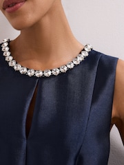 Phase Eight Blue Judy Satin Dress - Image 6 of 7