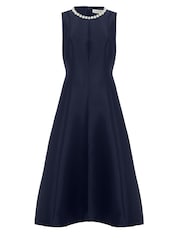 Phase Eight Blue Judy Satin Dress - Image 7 of 7
