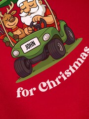 Personalised "Driving home for Christmas" Red sweatshirt by My American Golf. - Image 3 of 4
