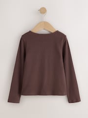 クリーム/ブラウン - Long Sleeve Ribbed Cardigan 2 Pack (3-16yrs) - 画像 3 / 8