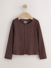 クリーム/ブラウン - Long Sleeve Ribbed Cardigan 2 Pack (3-16yrs) - 画像 4 / 8