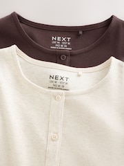 クリーム/ブラウン - Long Sleeve Ribbed Cardigan 2 Pack (3-16yrs) - 画像 6 / 8