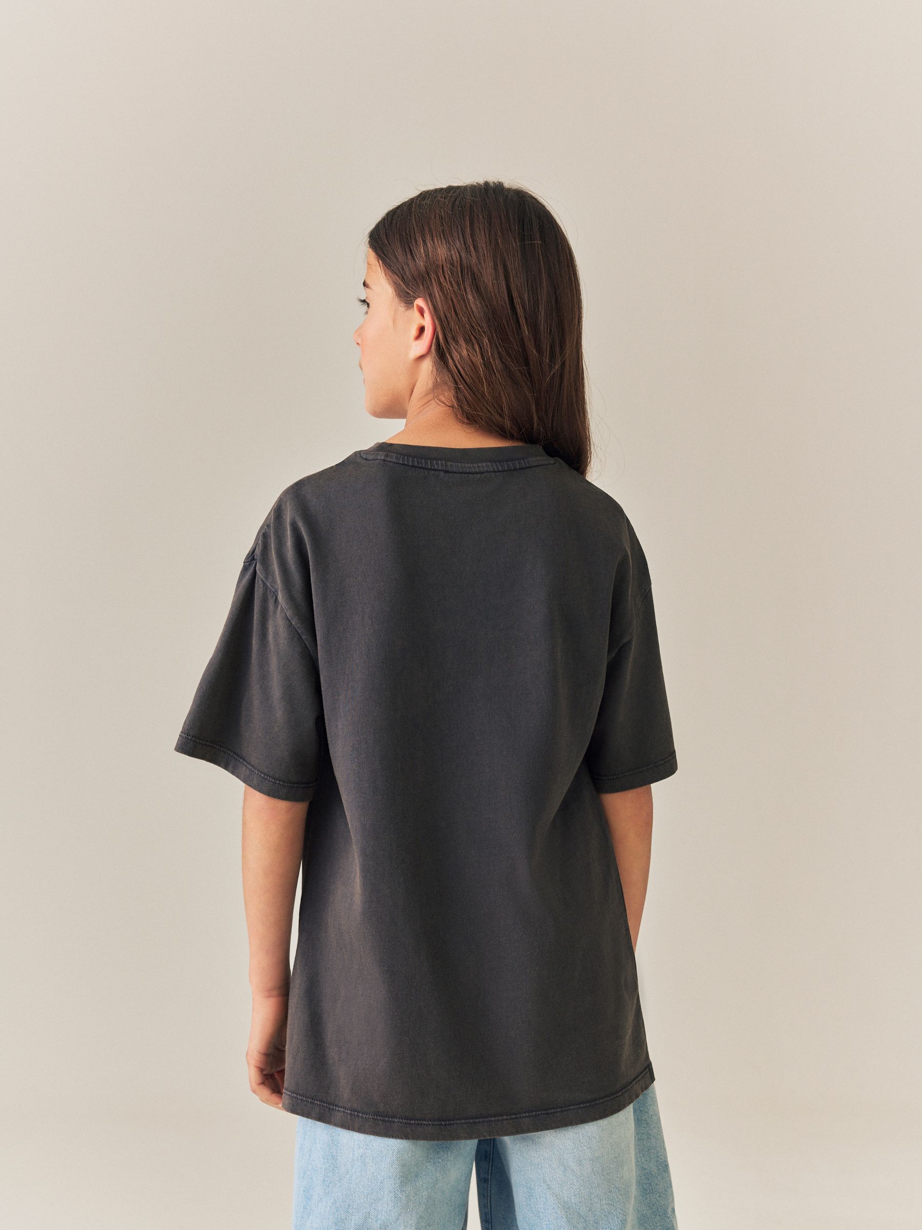 Buy Charcoal Grey Hello Kitty Oversized Graphic T-Shirt (3-16yrs