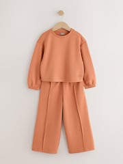 Rust Brown Long Sleeve Wide Leg Set (3-16yrs) - Image 5 of 9