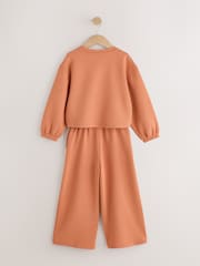 Rust Brown Long Sleeve Wide Leg Set (3-16yrs) - Image 7 of 9