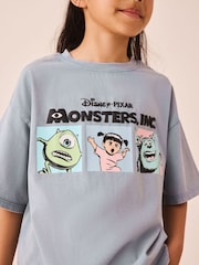 Charcoal Disney Monsters Inc Oversized Graphic T-Shirt (3-16yrs) - Image 1 of 10