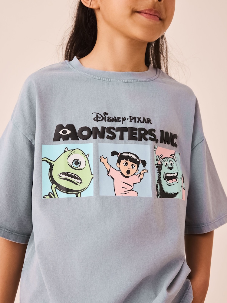 Charcoal Disney Monsters Inc Oversized Graphic T-Shirt (3-16yrs) - Image 1 of 10