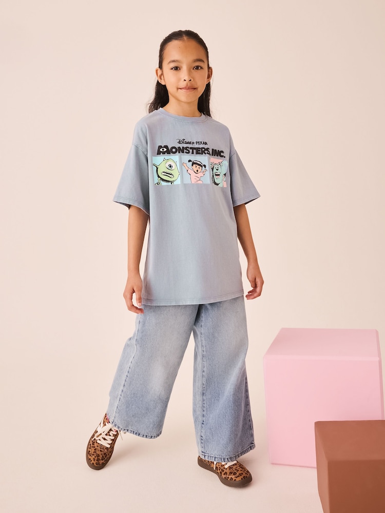 Charcoal Disney Monsters Inc Oversized Graphic T-Shirt (3-16yrs) - Image 2 of 10