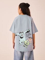 Charcoal Disney Monsters Inc Oversized Graphic T-Shirt (3-16yrs) - Image 4 of 10