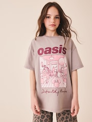 Grafitowoszara - Koszulka o kroju oversize z grafiką z motywem Oasis (3–16 lat) - Obraz 1 z 4