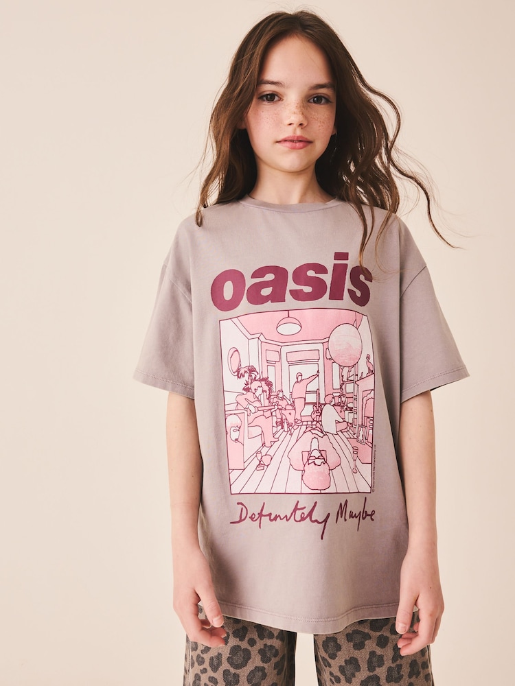 Grafitowoszara - Koszulka o kroju oversize z grafiką z motywem Oasis (3–16 lat) - Obraz 1 z 4 Grafitowoszara - Koszulka o kroju oversize z grafiką z motywem Oasis (3–16 lat) - Obraz 1 z 4