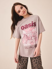 Grafitowoszara - Koszulka o kroju oversize z grafiką z motywem Oasis (3–16 lat) - Obraz 2 z 4