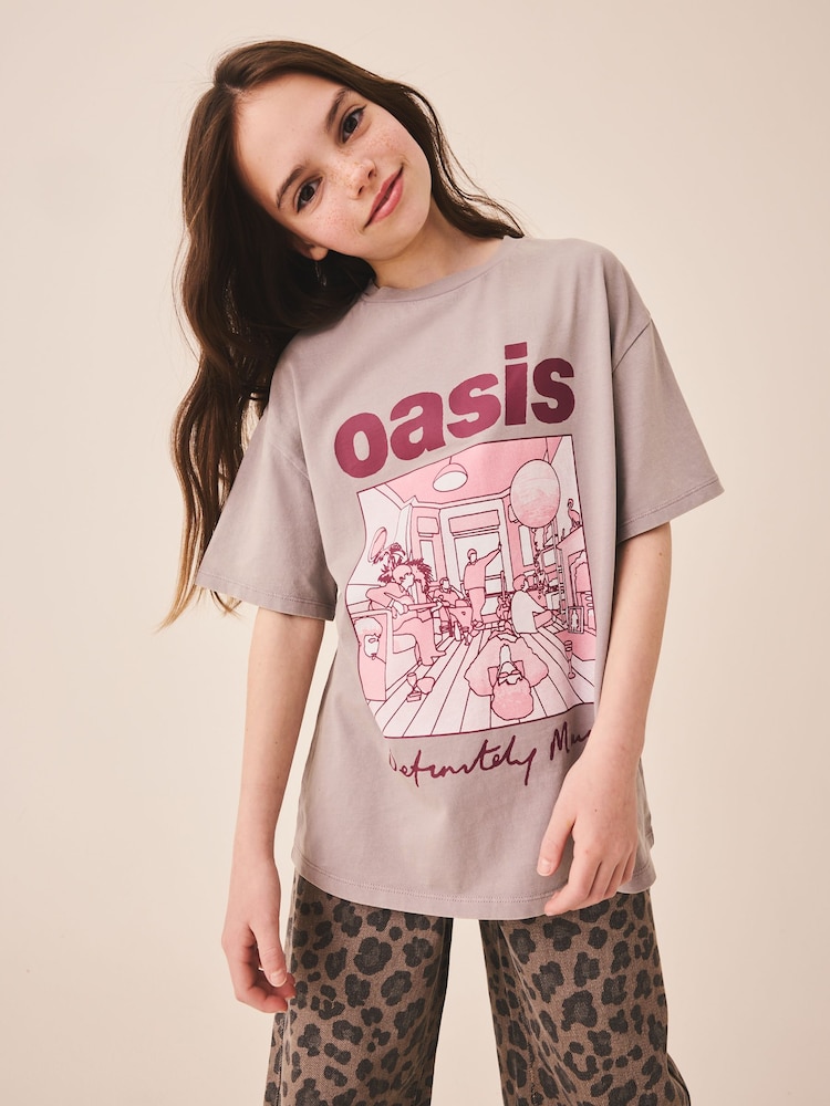 Grafitowoszara - Koszulka o kroju oversize z grafiką z motywem Oasis (3–16 lat) - Obraz 2 z 4 Grafitowoszara - Koszulka o kroju oversize z grafiką z motywem Oasis (3–16 lat) - Obraz 2 z 4
