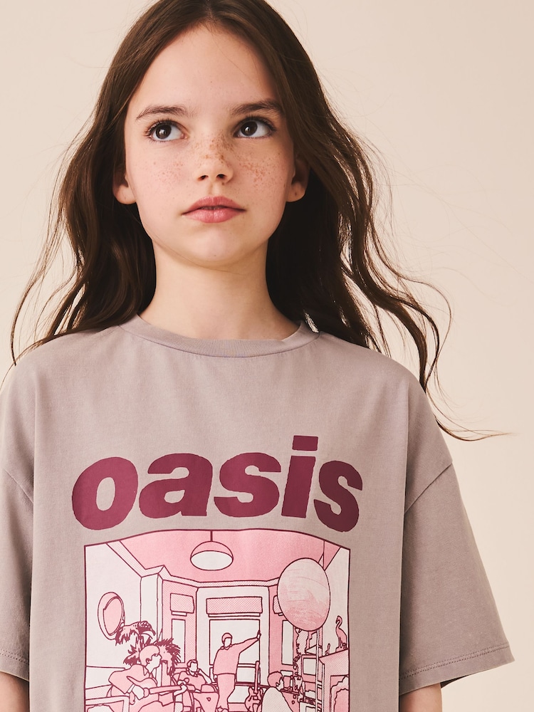 Grafitowoszara - Koszulka o kroju oversize z grafiką z motywem Oasis (3–16 lat) - Obraz 4 z 4 Grafitowoszara - Koszulka o kroju oversize z grafiką z motywem Oasis (3–16 lat) - Obraz 4 z 4