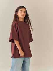 Braun - Oversize-T-Shirt mit Grafik (3–16 J.) - Bild 2 von 4