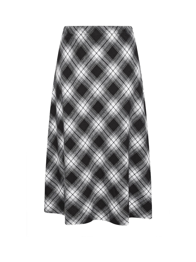Yours Curve Black Check Maxi Skirt - Image 5 of 5