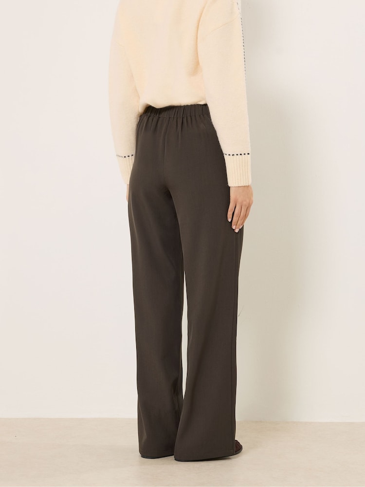 Long Tall Sally Brown Buckle Wide Leg Trousers - Image 2 of 5 Long Tall Sally Brown Buckle Wide Leg Trousers - Image 2 of 5
