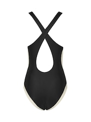 Long Tall Sally Denim Black Sporty Colourblock Swimsuit - Image 7 of 7