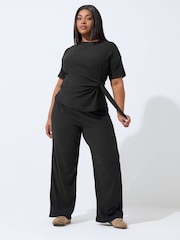 Yours Curve Black Limited Treebark Tie Top - Image 2 of 5