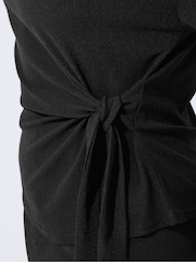 Yours Curve Black Limited Treebark Tie Top - Image 4 of 5