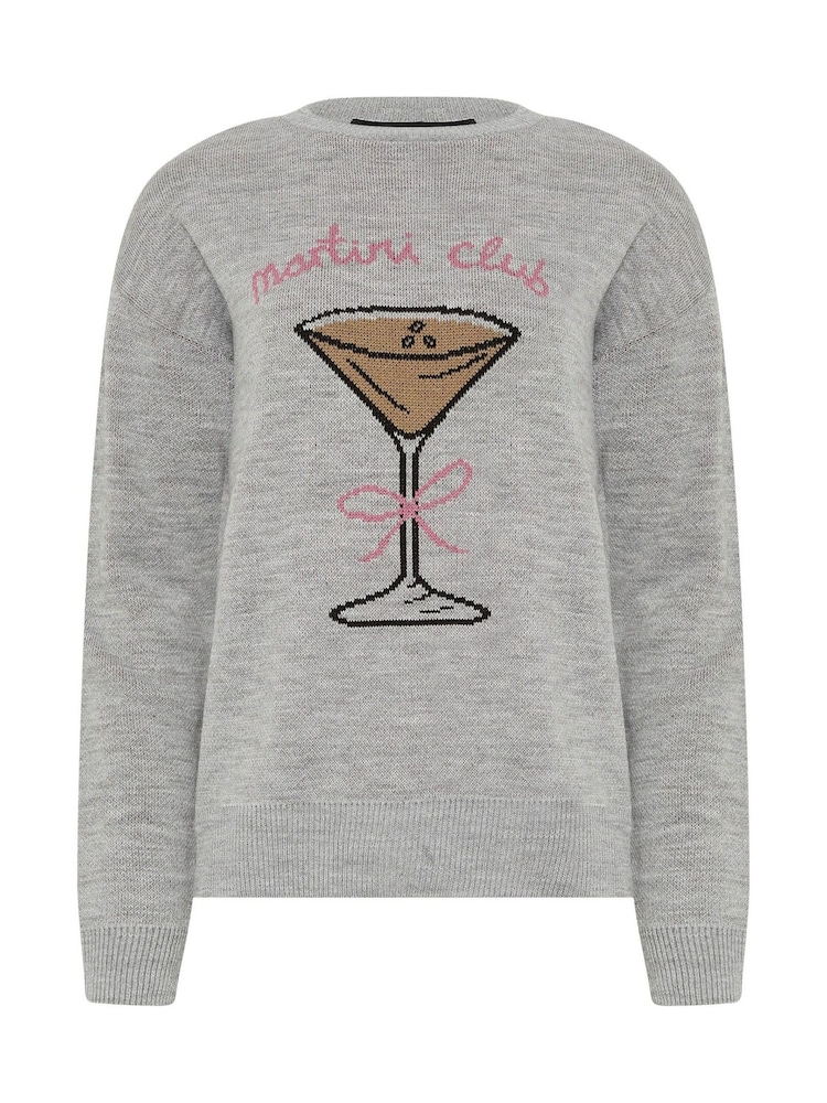 Long Tall Sally Grey Martini Graphic Jumper - Image 5 of 5 Long Tall Sally Grey Martini Graphic Jumper - Image 5 of 5