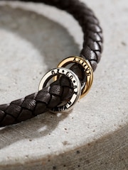 Posh Totty Designs Personalised Mixed Metal Leather Message Bracelet - Image 3 of 4