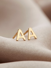 Posh Totty Designs Petite 9ct Gold Tone Initial Stud Earrings - Image 2 of 5