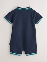 Baker by Ted Baker Blue Polo Rompersuits 2 Pack - Image 3 of 7