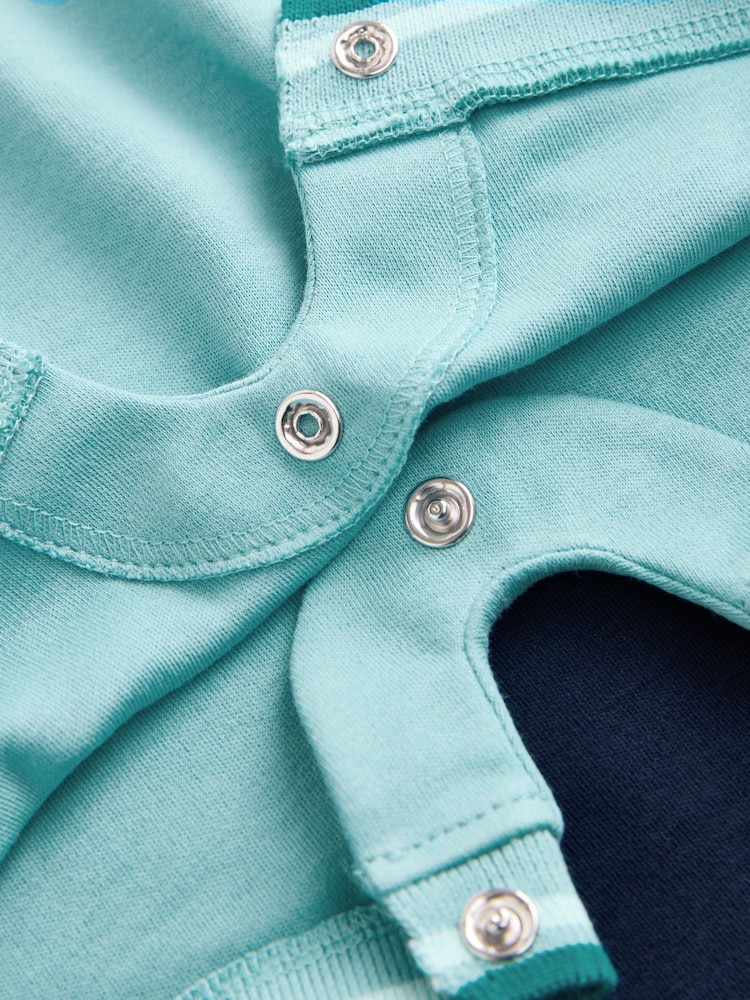 Baker by Ted Baker Blue Polo Rompersuits 2 Pack - Image 7 of 7