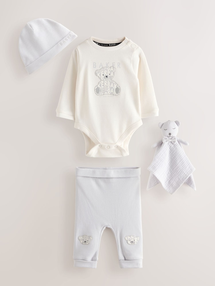 Baker by Ted Baker Bodysuit, Legging, Hat and Comforter 4 Piece Set - Image 1 of 11