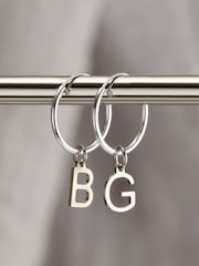 Posh Totty Designs Silver Tone Letter Hoop Earrings - Image 2 of 3