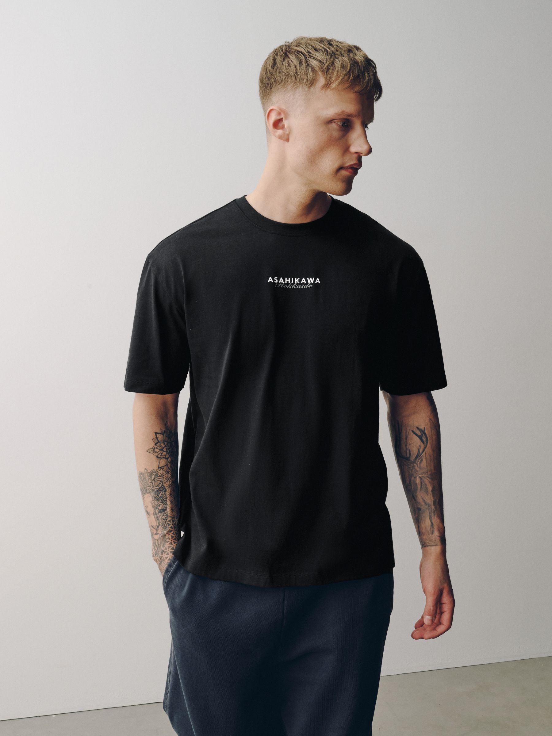 Buy Black Mono Japanese Relaxed Fit Graphic Print T-Shirts 3 Pack